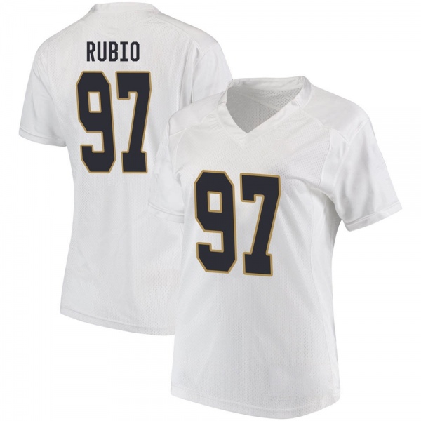 Gabriel Rubio Notre Dame Fighting Irish NCAA Women's #97 White Game College Stitched Football Jersey PCZ0155UO